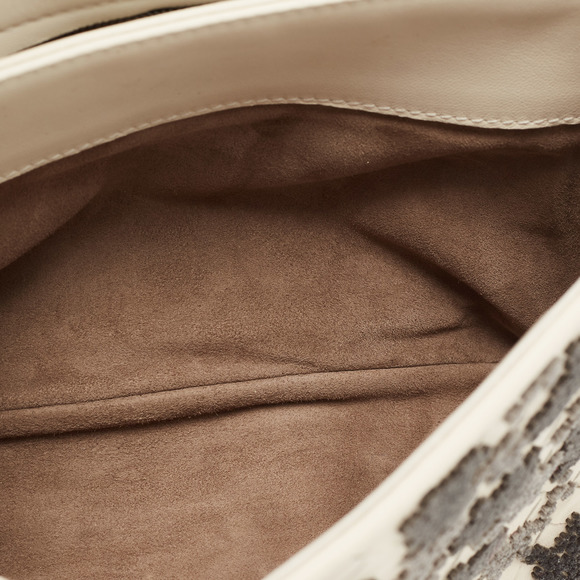 BOTTEGA VENETA Off White Intrecciato Leather and Flocked Velvet Bouquet Pattern - Picture 7 of 8